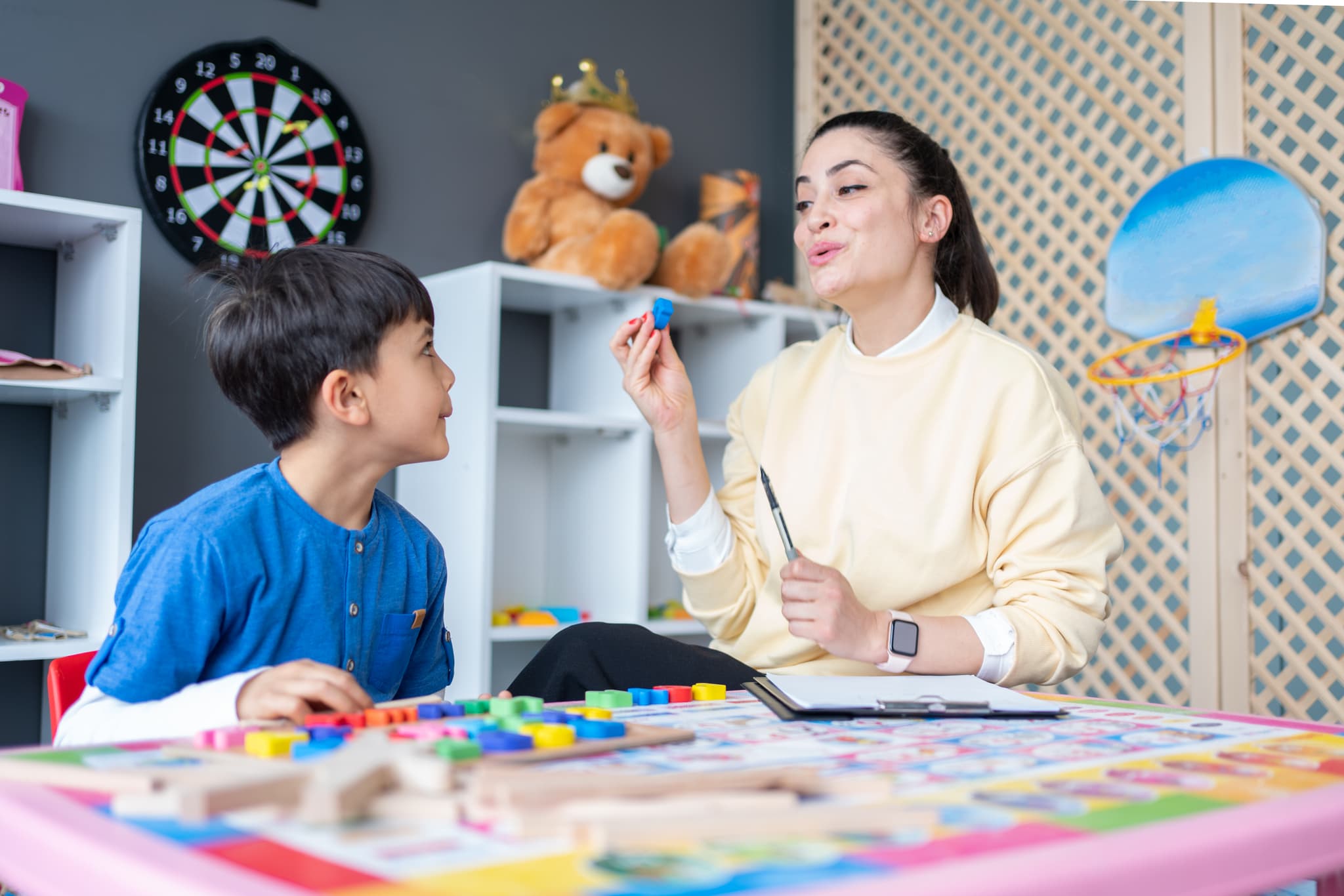ABA therapy session with child and therapist